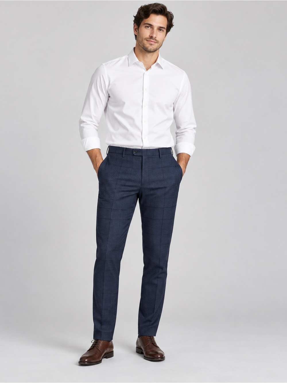 Banana Republic Men’s Slim Tapered Fit Navy Micro Check Pants 40x32